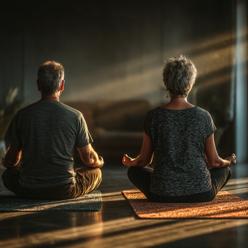Elena Popescu practicând yoga